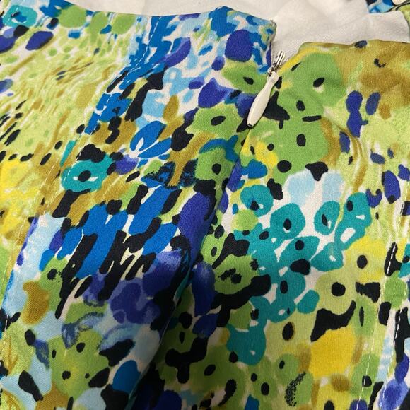 Talbots Skirt Batik Abstract Design Lined Pleated Side Zip Size 10 GUC - Picture 7 of 11